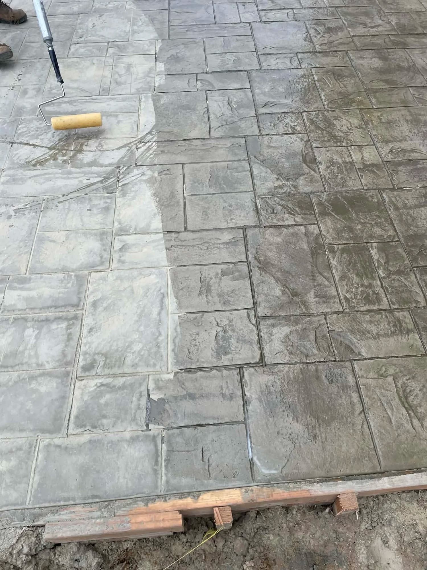 Stamped concrete patio detail