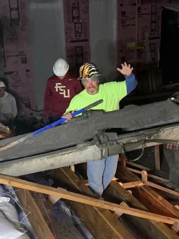 Team member on a concrete job